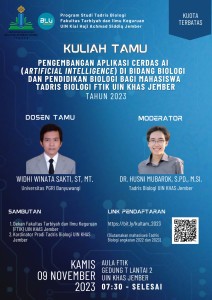 KULIAH TAMU: Pengembangan Aplikasi Cerdas AI (artificial intelligence) di Bidang Biologi dan Pendidikan Biologi